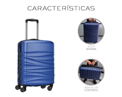 Foto 7 | Set De 3 Maletas Rigidas Con Ruedas Giratorias Basitex Azul Marino