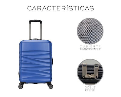 Foto 8 | Set De 3 Maletas Rigidas Con Ruedas Giratorias Basitex Azul Marino