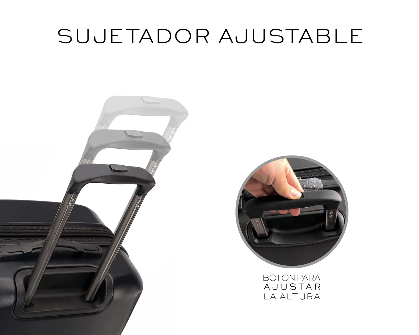 Foto 5 pulgar | Set De 3 Maletas Rigidas Con Ruedas Giratorias Basitex Negro