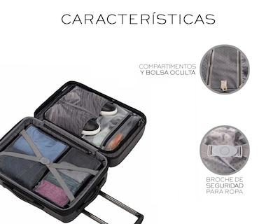 Foto 5 | Set De 3 Maletas Rigidas Con Ruedas Giratorias Basitex Negro