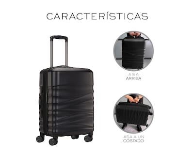 Foto 6 | Set De 3 Maletas Rigidas Con Ruedas Giratorias Basitex Negro