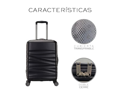 Foto 7 | Set De 3 Maletas Rigidas Con Ruedas Giratorias Basitex Negro