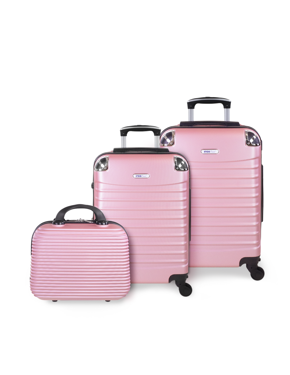 Juego de Maletas Etco Travel Rosa 3 Piezas