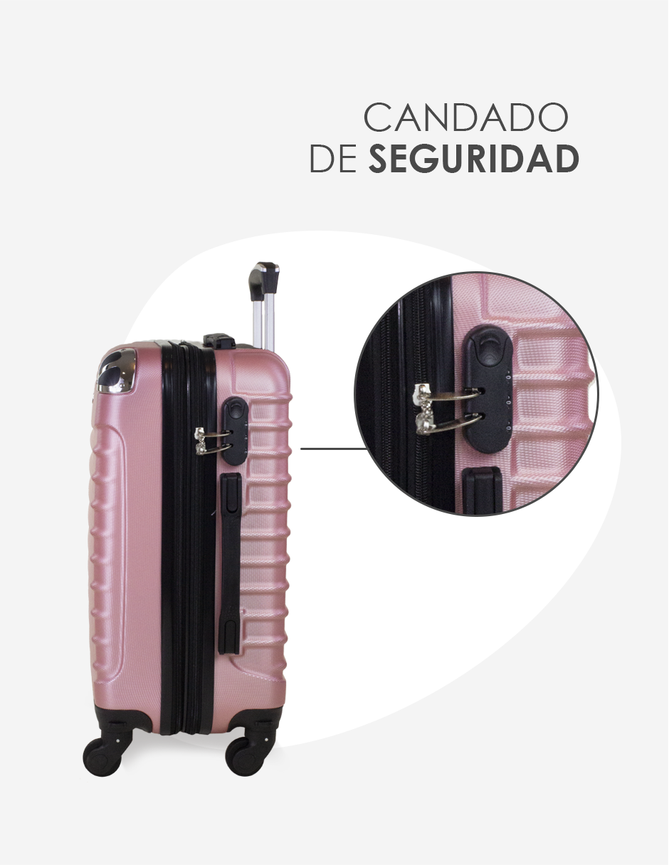 Foto 4 pulgar | Juego de Maletas Etco Travel Rosa 3 Piezas