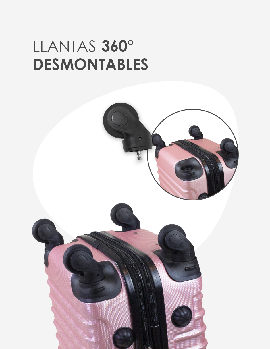 Foto 4 pulgar | Set de Maleta + Neceser Etco Travel Rosa