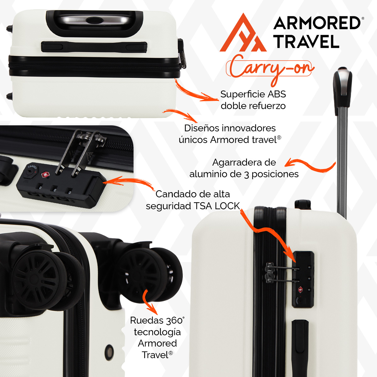 Foto 5 pulgar | Maleta De Viaje Rígida Carry On De Mano Chess Cabina Rosa 20 Pulgadas 10 Kg Abs Doble Refuerzo Con Candado Alta Seguri