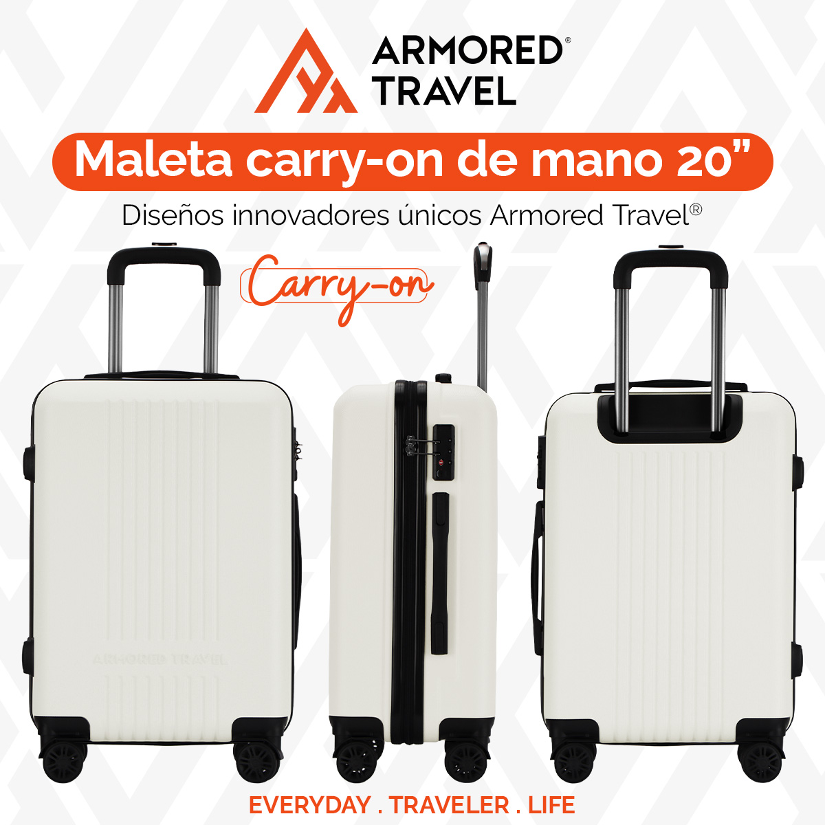 Foto 6 pulgar | Maleta De Viaje Rígida Carry On De Mano Chess Cabina Rosa 20 Pulgadas 10 Kg Abs Doble Refuerzo Con Candado Alta Seguri