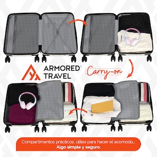 Foto 7 | Maleta De Viaje Rígida Carry On De Mano Chess Cabina Rosa 20 Pulgadas 10 Kg Abs Doble Refuerzo Con Candado Alta Seguri