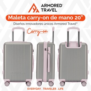 Foto 5 | Maleta De Viaje Rígida Carry On De Mano Andrea Cabina Rosa 20 Pulgadas 10 Kg Abs Doble Refuerzo Con Candado Alta Segu