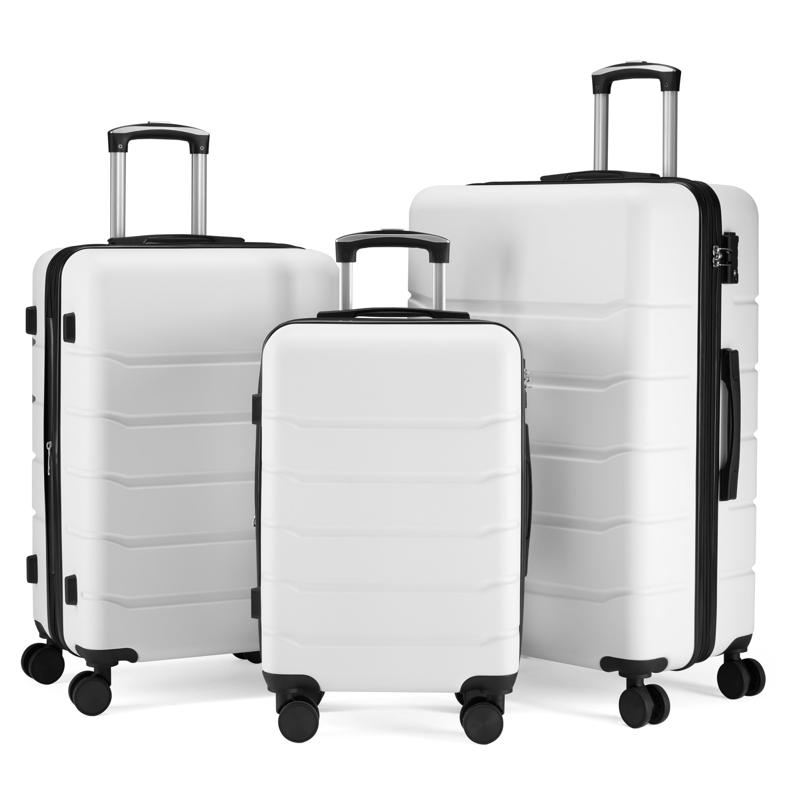Foto 1 | Juego De Equipaje Simple Deluxe De 3 Piezas Con Ruedas Giratorias Y Cierre Tsa - Venta Internacional.