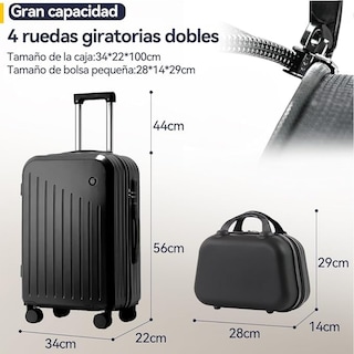 Foto 2 | Maletas De Viaje, 20'' Y 14'', Juego De Equipaje Con Portavasos, Usb Puerto De Carga Y Práctico Gancho, Ruedas G