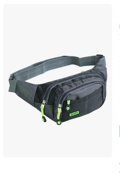 13-pulg Xtellar Cangurera Riñonera Deportiva Hombre Mujer Billetera Color Negro