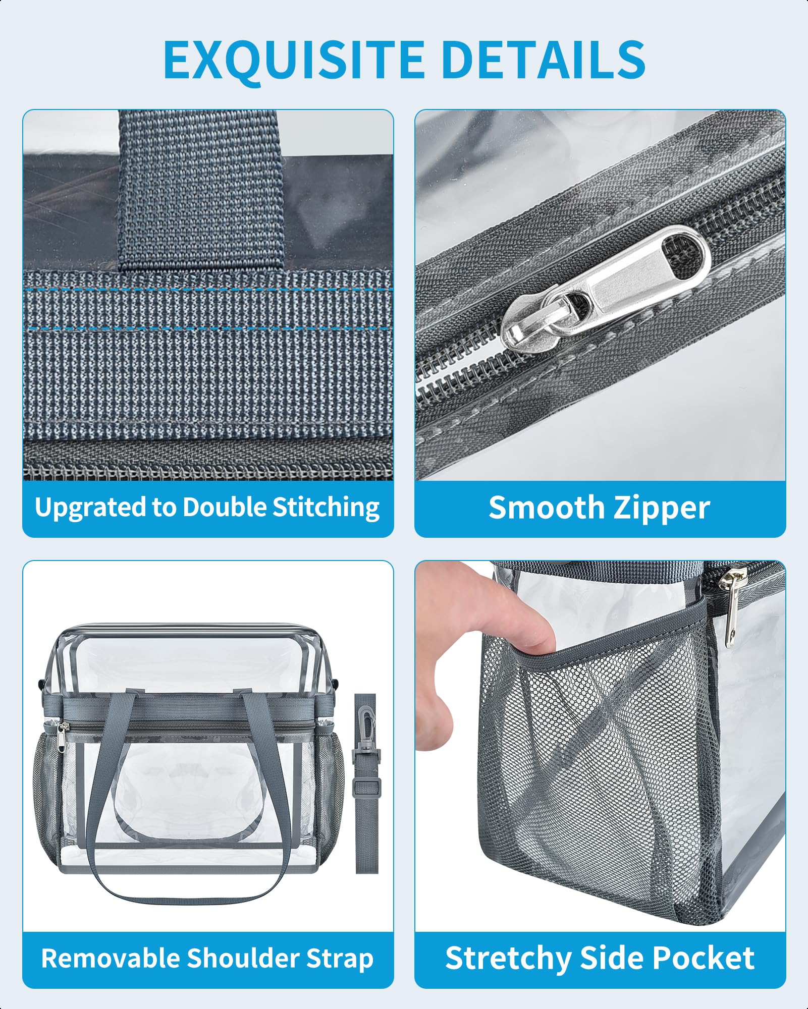 Foto 4 pulgar | Bolsa Transparente Paxiland Stadium Events 30 X 15 X 30 Cm, Color Gris Transparente - Venta Internacional.