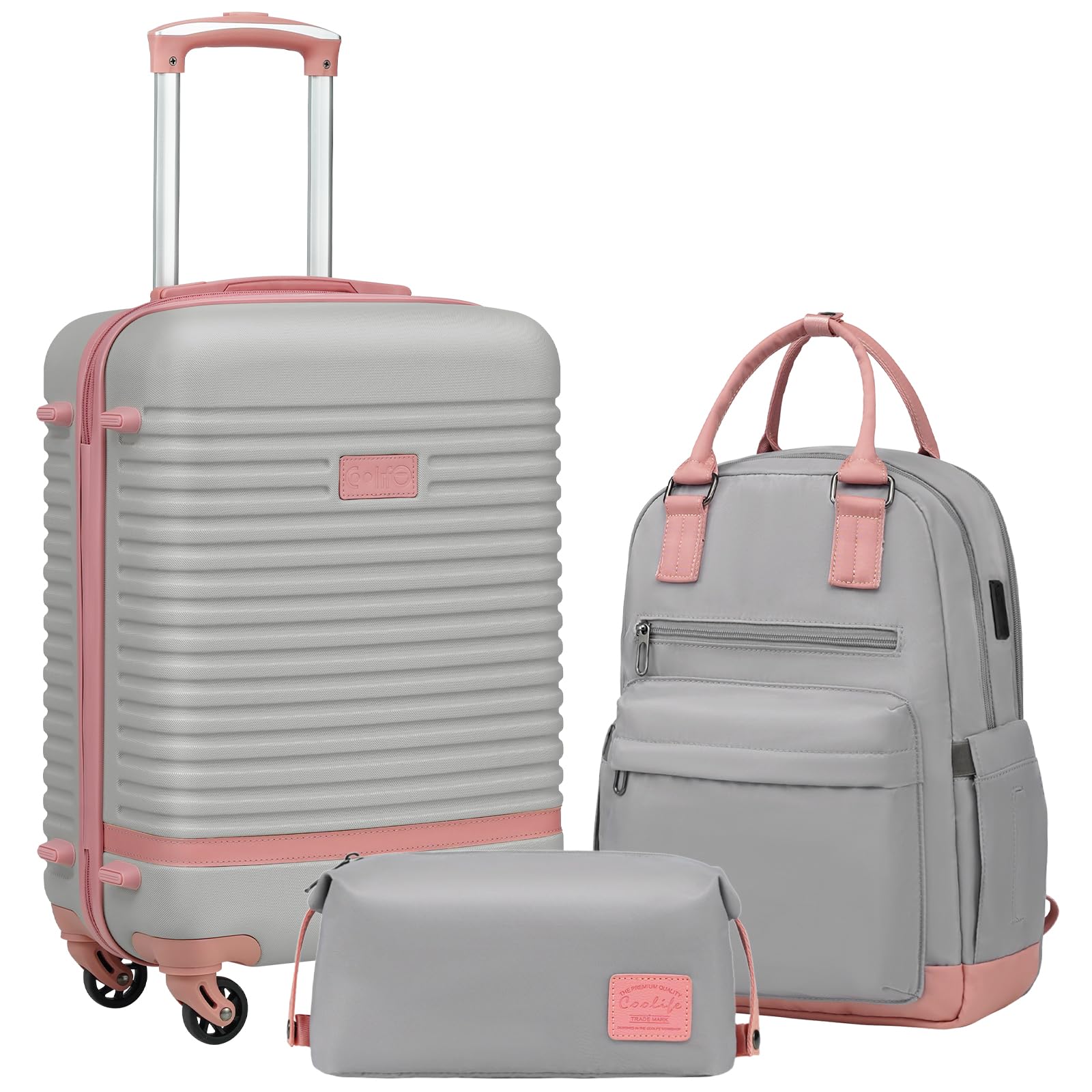 Foto 2 pulgar | Set De Equipaje Coolife De 3 Piezas De Carcasa Rígida Con Cierre Tsa Spinner - Venta Internacional.