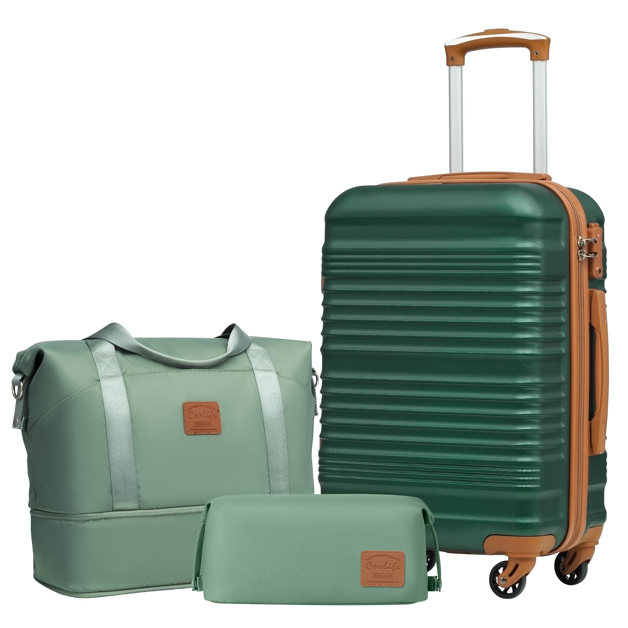 Juego De Equipaje Coolife De 3 Piezas Con Tapa Dura Y Ruedas Giratorias Tsa Lock - Venta Internacional.