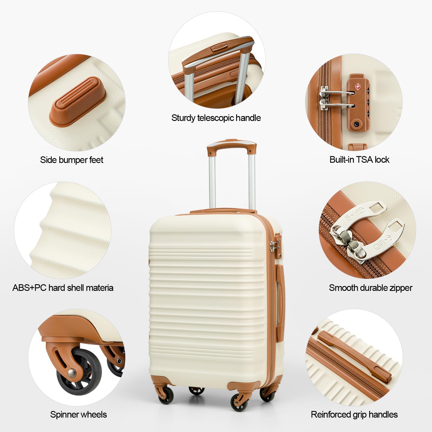 Foto 4 pulgar | Juego De Equipaje Coolife De 3 Piezas Con Tapa Dura Y Ruedas Giratorias Tsa Lock - Venta Internacional.
