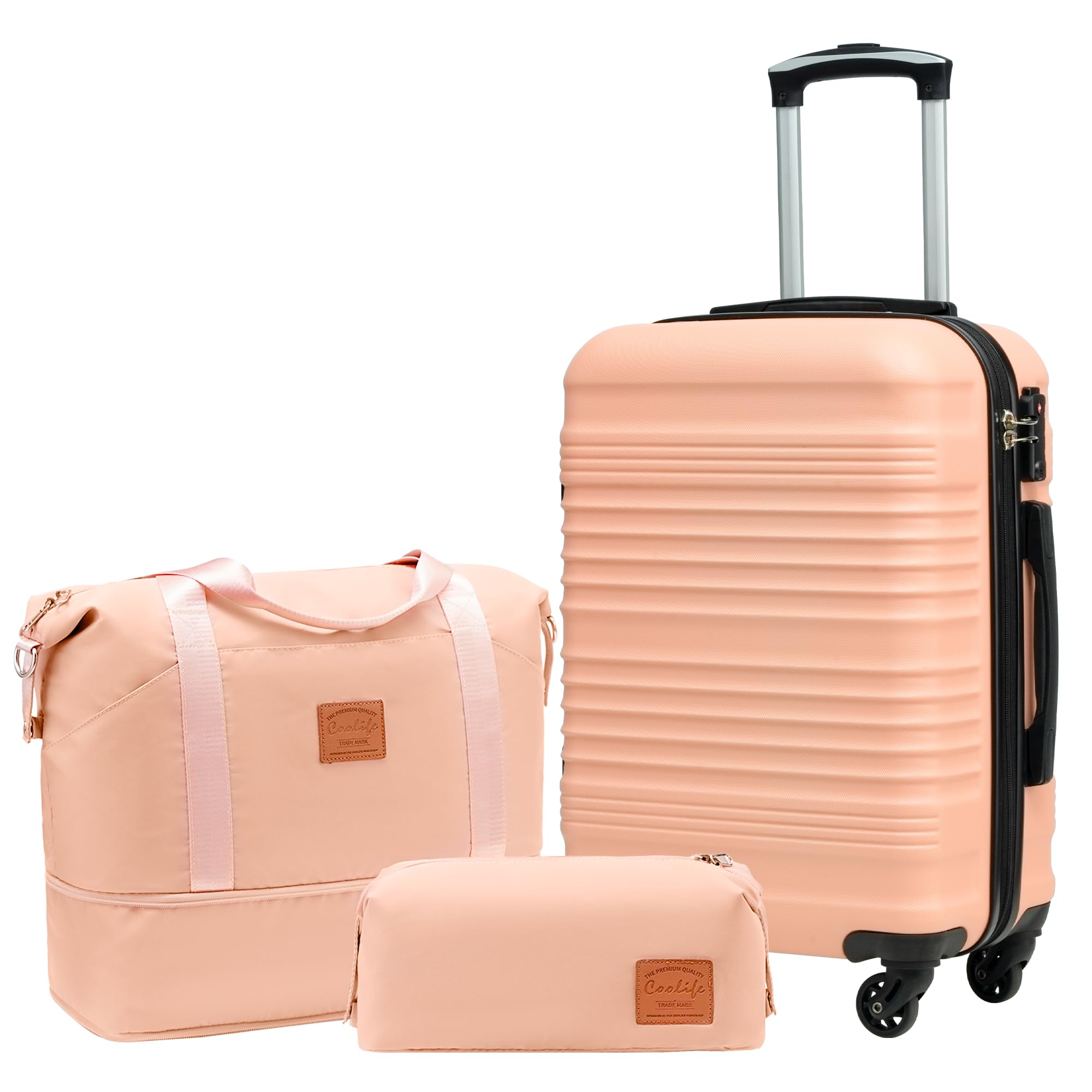 Foto 2 pulgar | Set De Equipaje Coolife De 3 Piezas Con Tapa Rígida Con Cierre Tsa Spinner, Rosa - Venta Internacional.