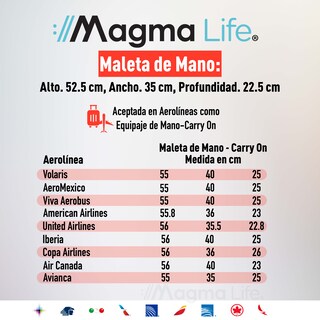Foto 4 | Magma Life Maleta De Viaje De 10 Kg Star Carry On, Cierre Expandible Mayor Capacidad, Candado Tsa, Pp Alta Tecnol