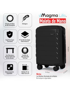 Foto 4 | Magma Life Maleta De Viaje De 10 Kg Star Carry On, Cierre Expandible Mayor Capacidad, Candado Tsa, Pp Alta Tecnol