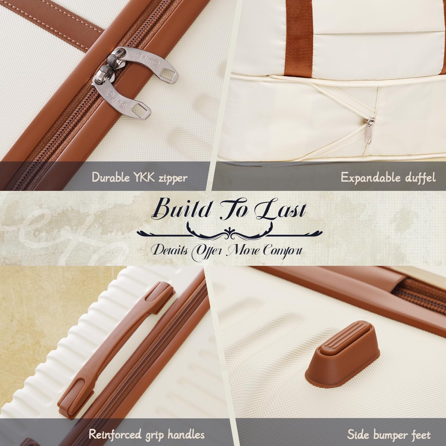 Foto 5 | Set De Equipaje Coolife De 3 Piezas Con Ruedas Giratorias Tsa Lock, Color Blanco - Venta Internacional.