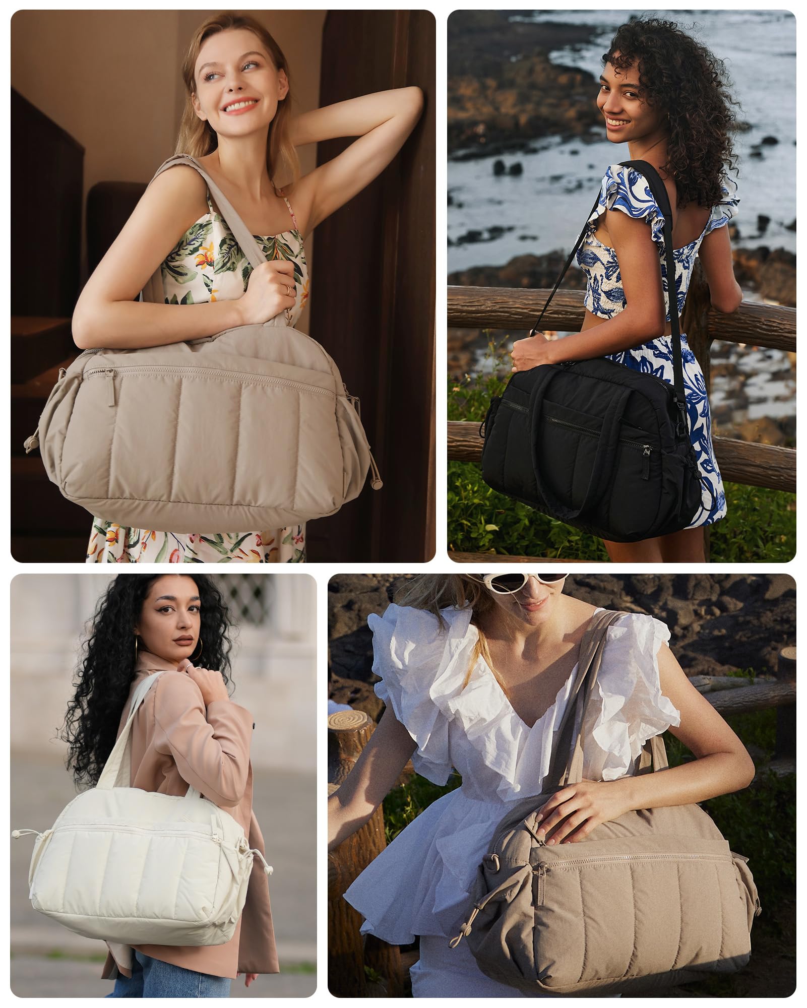 Foto 6 | Bolsa De Gimnasio Bagsmart Para Mujer, Bolsa De Viaje, Fin De Semana, Camel - Venta Internacional.
