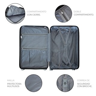 Foto 6 | Maleta De Mano Rigida 20 Pulgadas Con Ruedas 360 Y Candado Tsa Marca Gravita