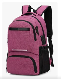 Foto 1 | Mochila De Almuerzo Antirrobo Impermeable A Portátil 15 6i Color Violeta Diseño De La Tela Oxford 900d