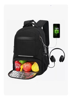 Foto 1 | Mochila De Almuerzo Antirrobo Impermeable A Portátil 15 6i Color Negro Diseño De La Tela Oxford 900d