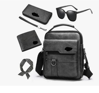 Foto 2 | Bolso Hombre Mujer Maletin Bandoleras Y Billetera Kit 5pzs