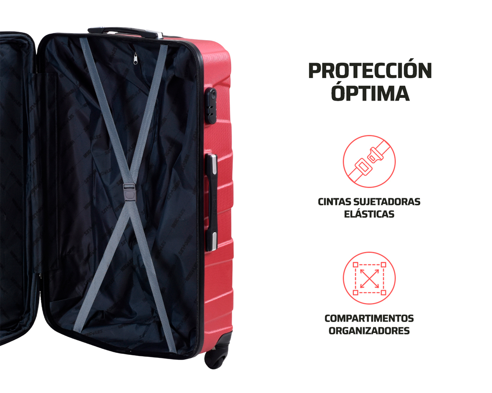 Foto 7 pulgar | Maleta Carry On Hercules Borgoña 21''