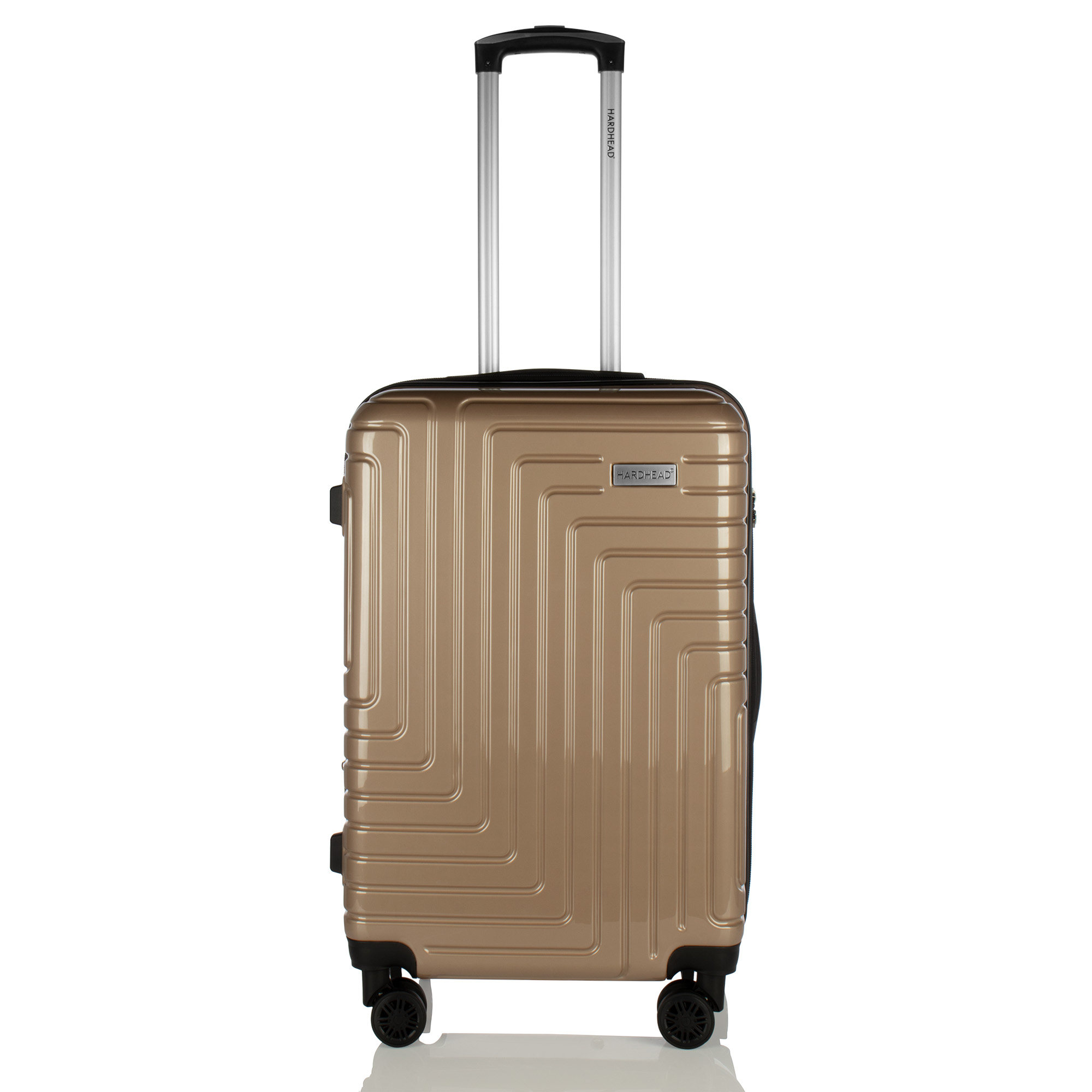 Maleta de Viaje Hardhead Sara 1148 color Dorado Rígida Original Nueva 24 " con Candado y Cierre Expandible