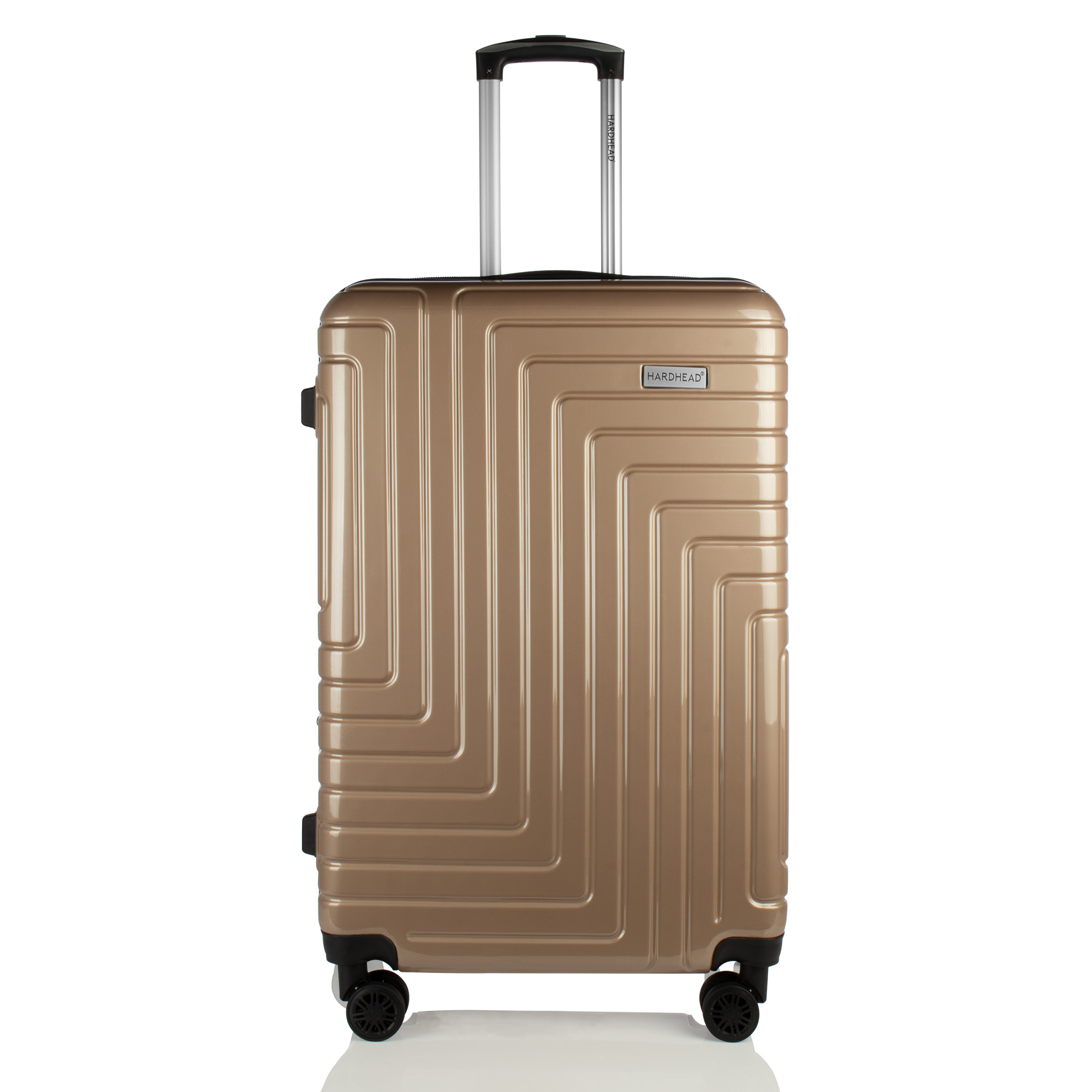 Maleta de Viaje Hardhead Sara 1147 color Dorado Rígida Original Nueva 28 " con Candado y Cierre Expandible