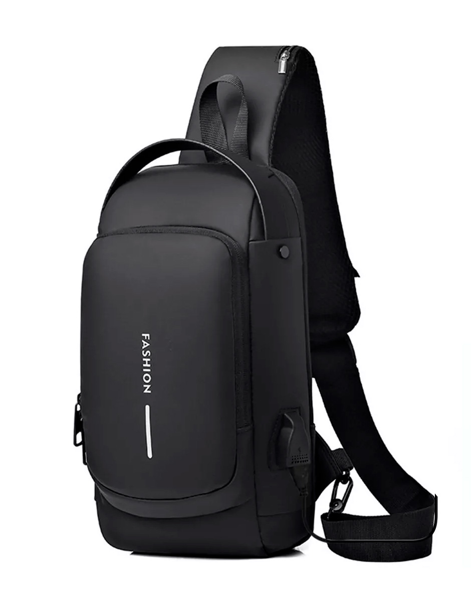 Mochila Petukita Box Crossbody Multifuncional con Puerto de Carga USB