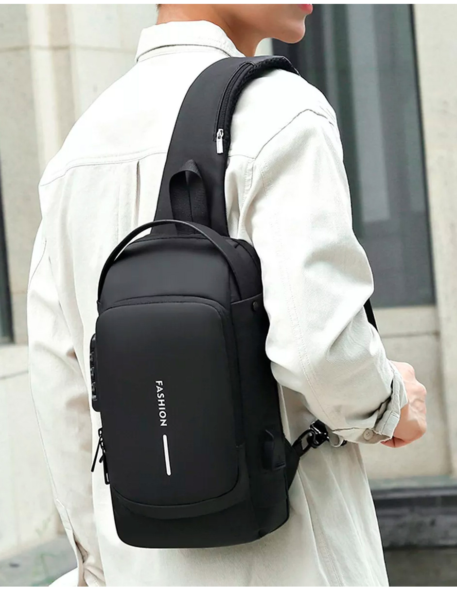 Foto 8 | Mochila Petukita Box Crossbody Multifuncional con Puerto de Carga USB