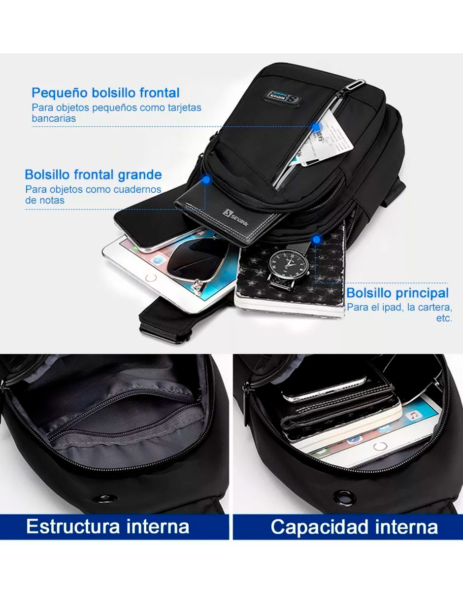 Foto 5 | Mochila Petukita Box Multifunción Cruzada Hombro / Pechera