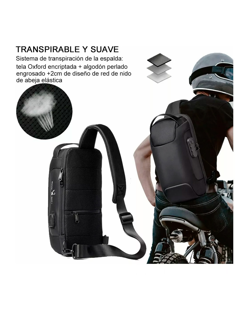 Foto 8 pulgar | Mochila Petukita Box Hts Pechera Con Puerto Para Usb Para Motocicleta