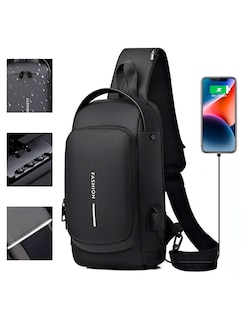Foto 2 | Mochila Petukita Box Crossbody Multifuncional Pechera Con Usb