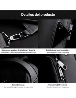 Foto 4 | Mochila Petukita Box Crossbody Multifuncional Pechera Con Usb