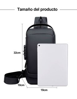 Foto 6 | Mochila Petukita Box Crossbody Multifuncional Pechera Con Usb