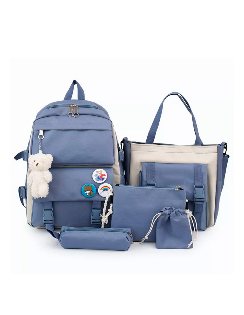 Set de Mochilas Petukita Box Escolar color Azul