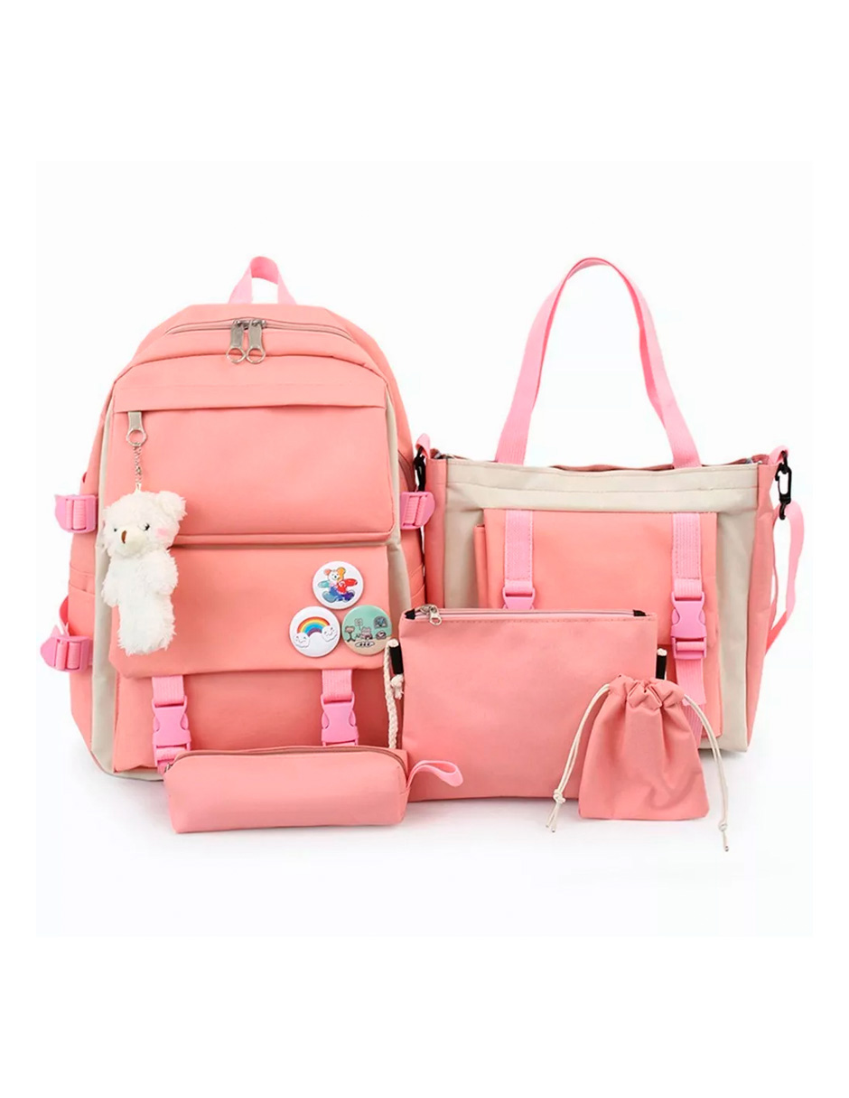 Set de Mochilas Petukita Box Escolar color Rosa