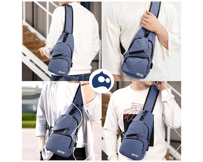 Foto 6 | Mochila Cruzada Bluelander Antirrobo Color Azul Impermeable