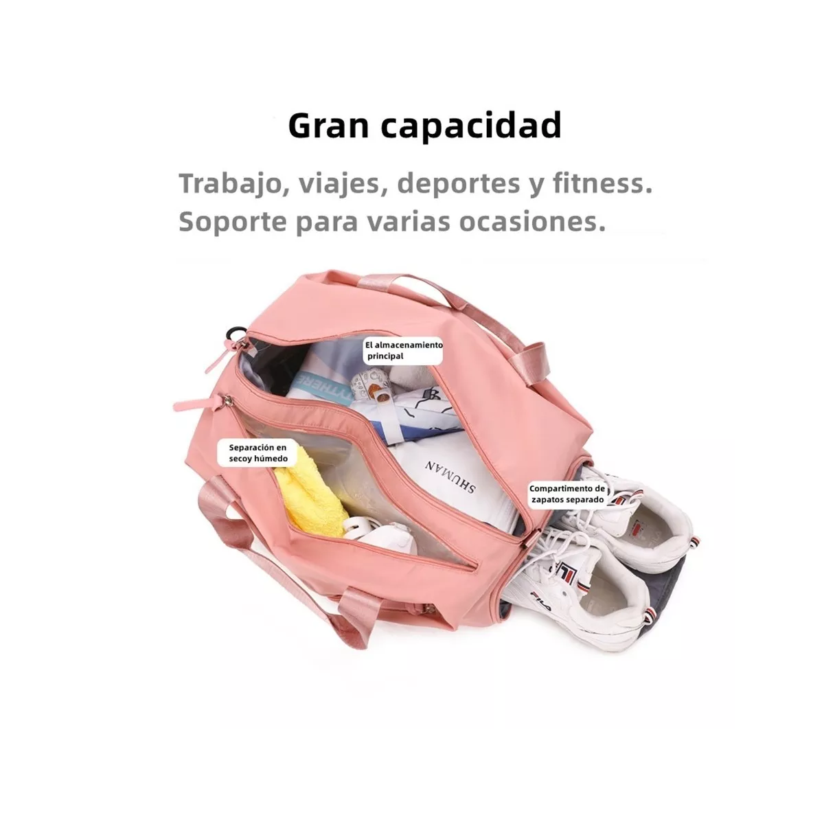 Foto 2 | Bolsa Deportiva Eo Safe Imports Esi-8070 para Gimnasio Viajes Rosa