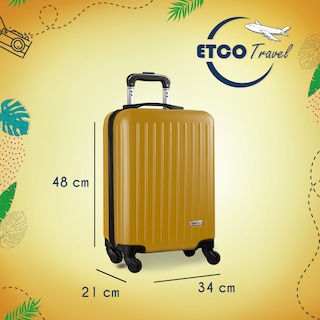 Foto 2 | Maleta Vertical Etco Travel ETBAG454-MZ-19 color Amarillo 19 Pulg para Cabina con Ruedas 360