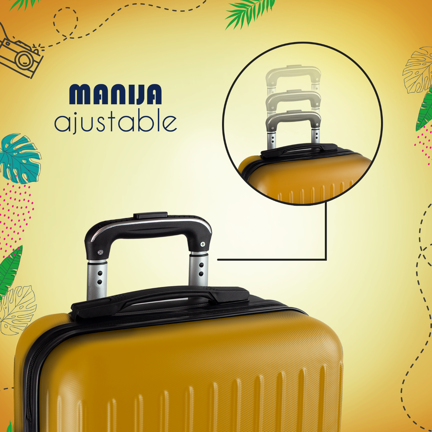 Foto 4 pulgar | Maleta Vertical Etco Travel ETBAG454-MZ-19 color Amarillo 19 Pulg para Cabina con Ruedas 360