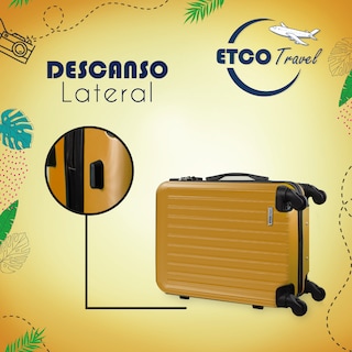 Foto 4 | Maleta Vertical Etco Travel ETBAG454-MZ-19 color Amarillo 19 Pulg para Cabina con Ruedas 360