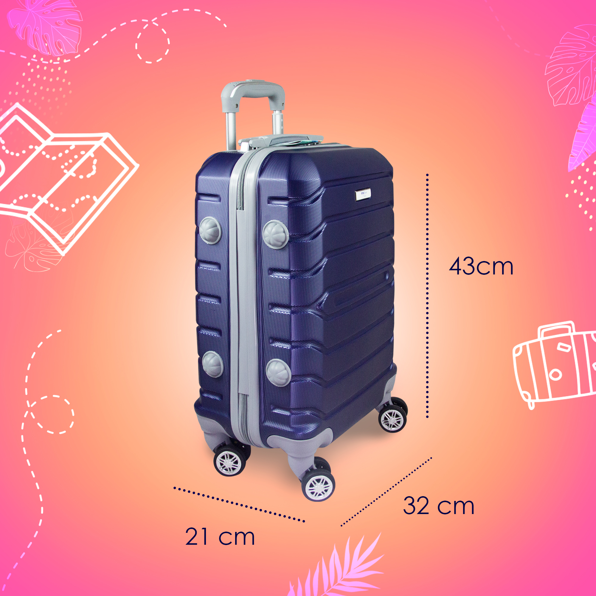 Foto 4 pulgar | Maleta de Viaje Etco Travel con Ruedas de 18" color Azul