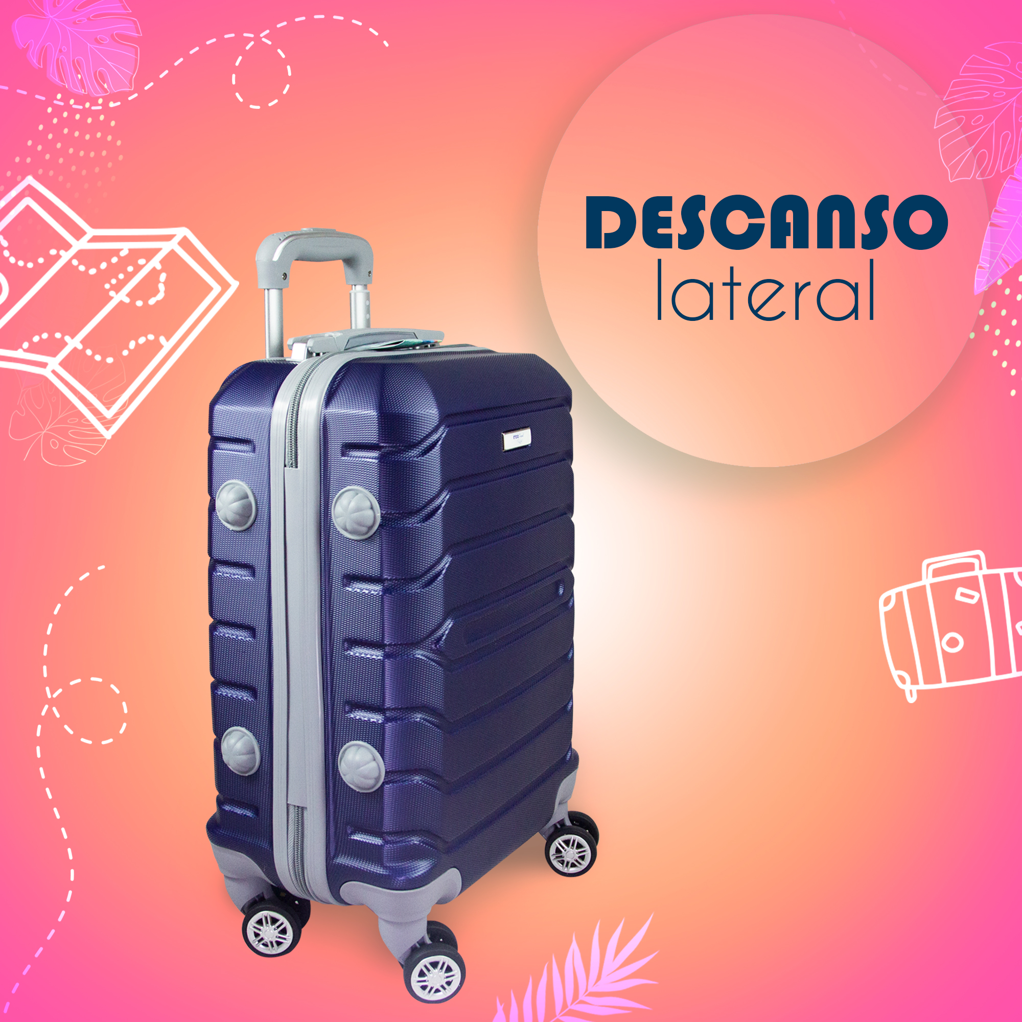 Foto 5 pulgar | Maleta de Viaje Etco Travel con Ruedas de 18" color Azul