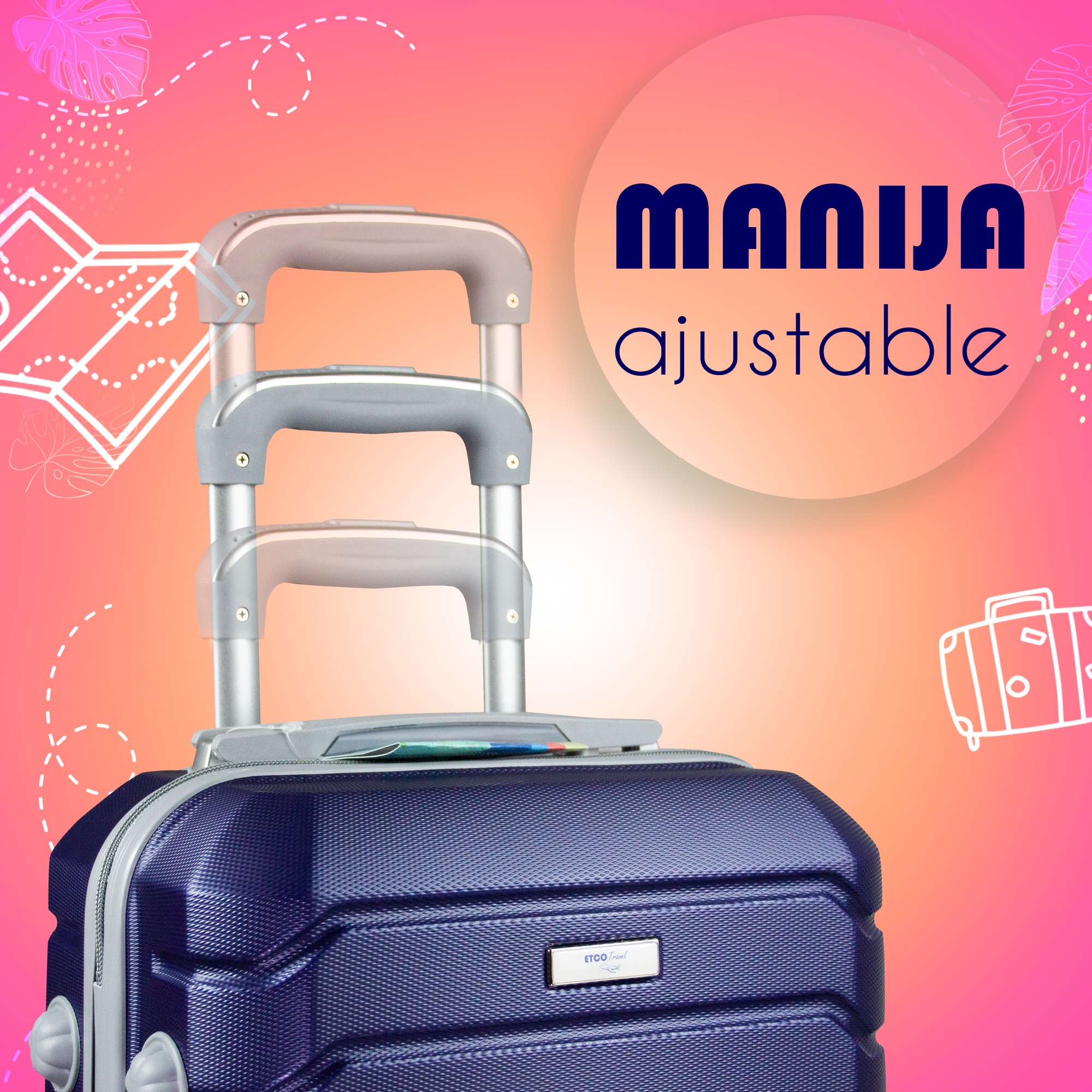 Foto 6 pulgar | Maleta de Viaje Etco Travel con Ruedas de 18" color Azul