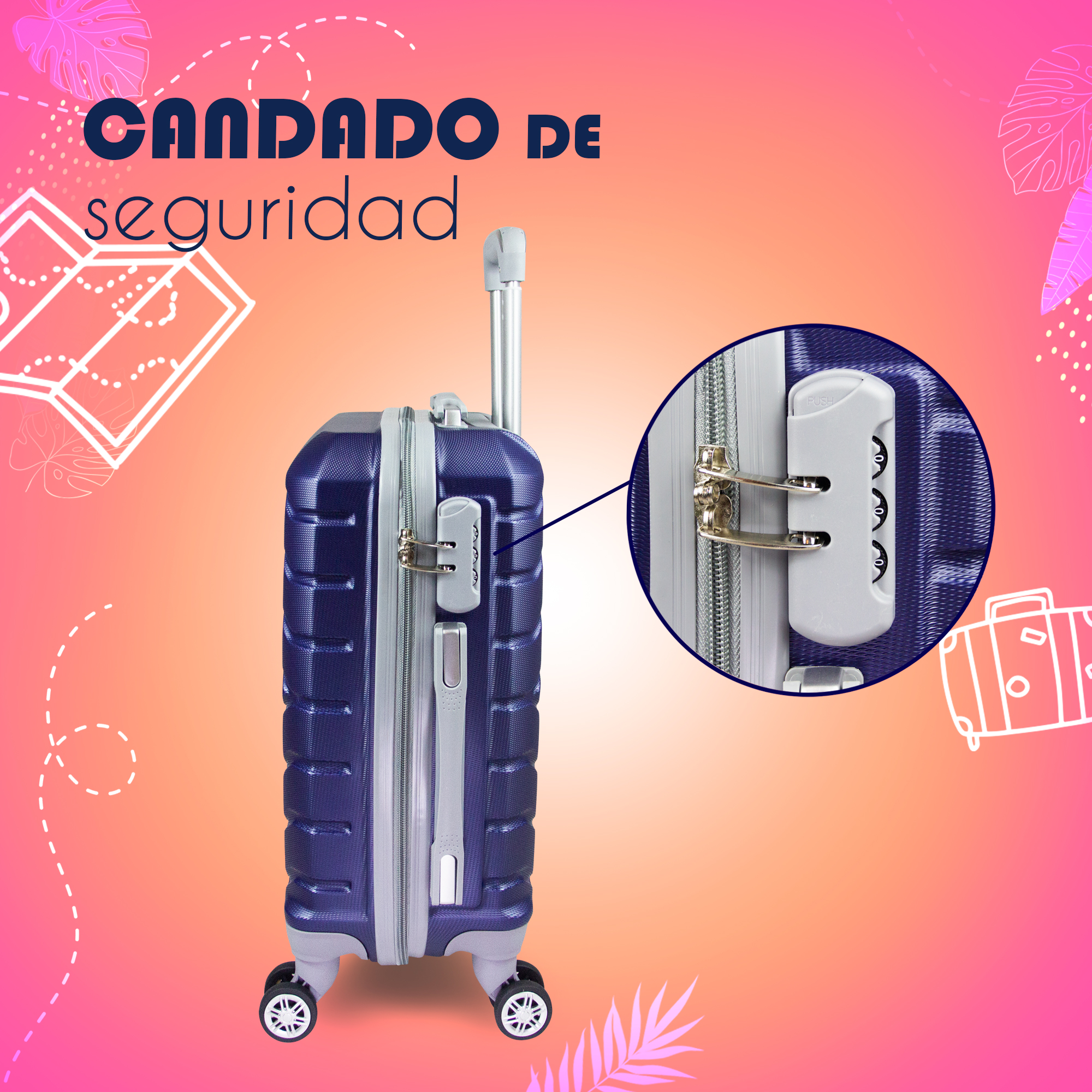Foto 8 pulgar | Maleta de Viaje Etco Travel con Ruedas de 18" color Azul